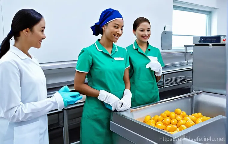 식품위생사 경력관리 방법 - **Prompt 2: Professional Networking at a Food Safety Conference**
    "A diverse group of food indus...