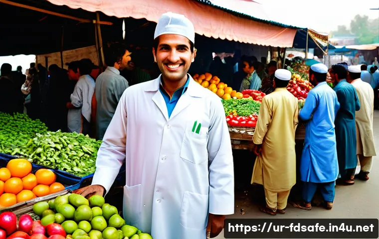 식품위생사 자격증 온라인 강의 추천 - **Prompt 1: The Vigilant Food Safety Guardian in a Bustling Pakistani Market**
"A confident and ...