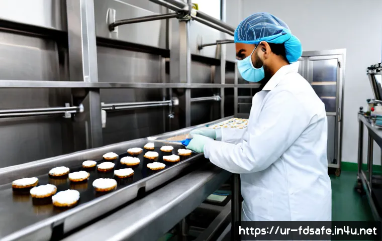 Home 17 식품위생사 직업의 미래 전망 - Photorealistic Pakistani food hygiene specialist in a clean modern food processing facility, wearing...